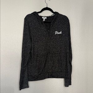 PINK Victoria's Secret Charcoal Zip-Up Hoodie